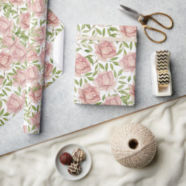 Papel De Regalo Rosas Lila Rubor Acuarela