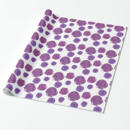 Papel De Regalo Rosas Moradas para Envolver