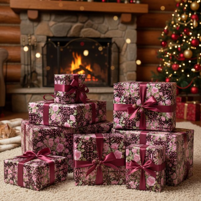 Papel De Regalo Rosas negras y rosas (Subido por el creador)