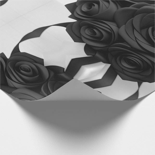 Papel De Regalo Rosas negros (Esquina)
