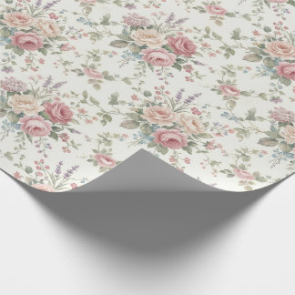 Papel De Regalo Rosas Pastel Elegantes Shabby Chic