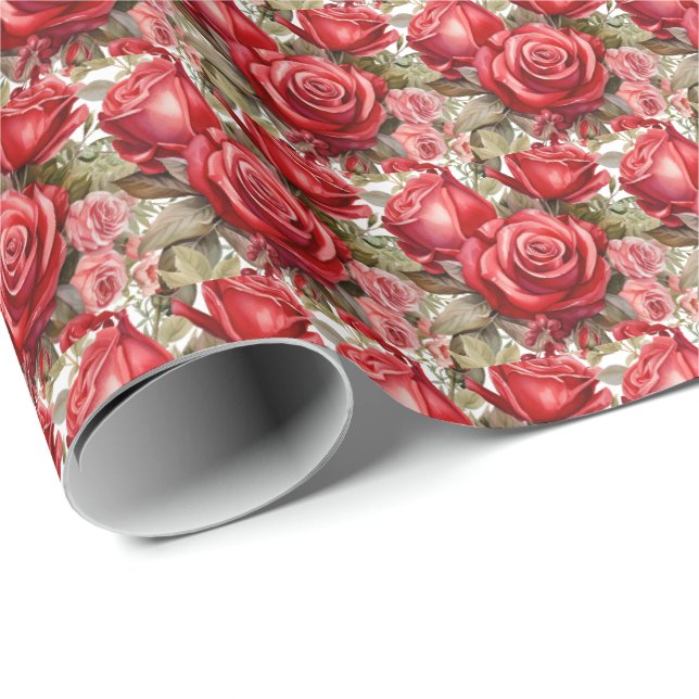 Papel De Regalo Rosas Rojas  (Esquina del rollo)