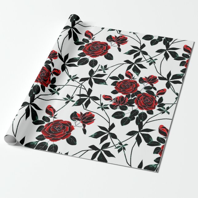 Papel De Regalo Rosas rojas.ю (Desenrollado)
