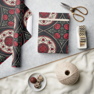 Papel De Regalo Rosas Rojas de San Valentín Gótico