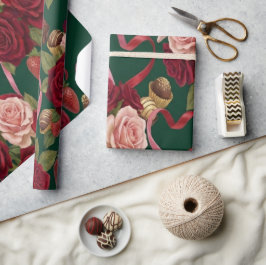 Papel De Regalo Rosas Rojas Lujosas