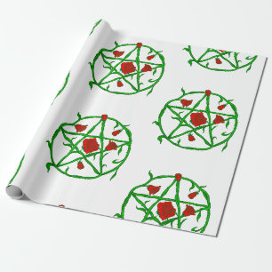Papel De Regalo rosas rojas pentagram gótico gótico wiccan