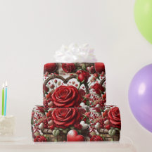 Rosas rojas y corazones Día de San Valentín