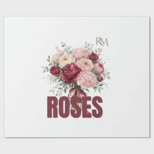 Papel De Regalo Rosas Románticas Ramo Floral Diseño de Flor Elegan