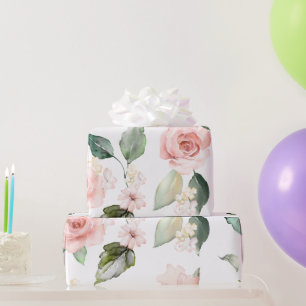 Papel De Regalo Rosas rosa floral elegantes
