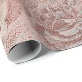 Papel De Regalo Rosas Rosa floral gris plateado oro Rubor rosa