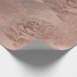 Papel De Regalo Rosas Rosa Gold Pastel Metallic Floral Rubor