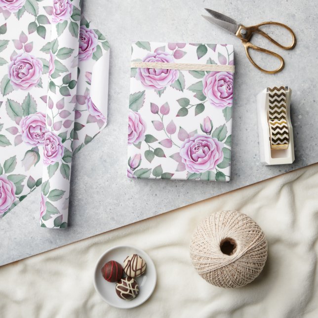 Papel De Regalo Rosas Rosadas (Artesanía)