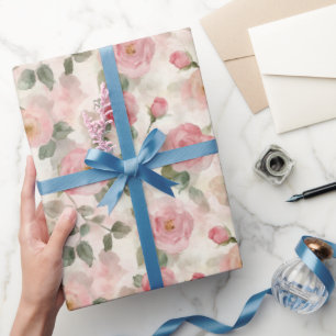 Papel De Regalo Rosas rosadas de lavanda románticas ducha nupcial 