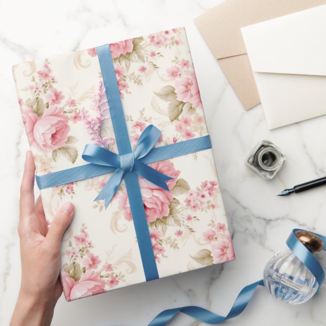 Papel De Regalo Rosas Rosadas Hermosas (Regalar)