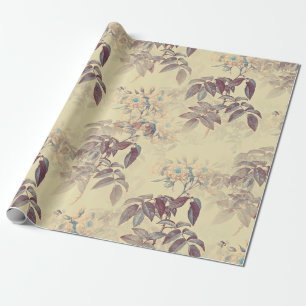 PAPEL DE REGALO ROSAS ROSADAS VINTAGE SOBRE ENVOLTURA DE COLOR AMA