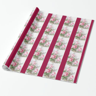 Papel De Regalo Rosas rosados del vintage