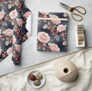 Papel De Regalo Rosas rosas rosas en el cielo mágico de la noche