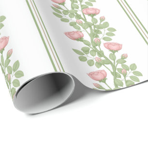 Papel De Regalo Rosas rosas y rayas rosas blancas