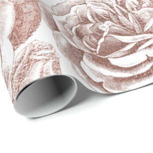 Papel De Regalo Rosas Silver Gray Floral White Rose Gold Rubor