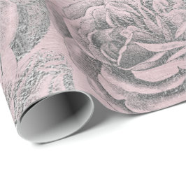 Papel De Regalo Rosas Terciopelo rosa rosa rosa floral gris platea