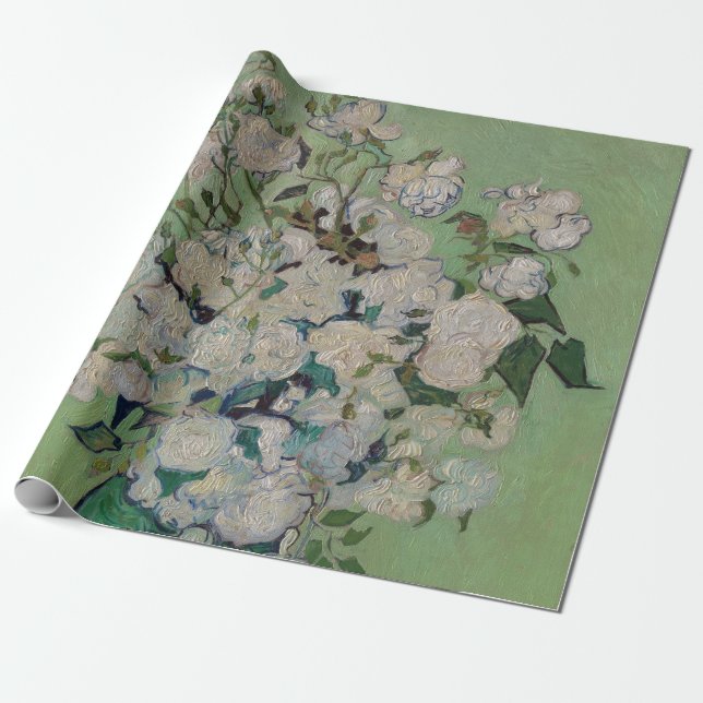Papel De Regalo Rosas Van Gogh Pintura Floral (Desenrollado)