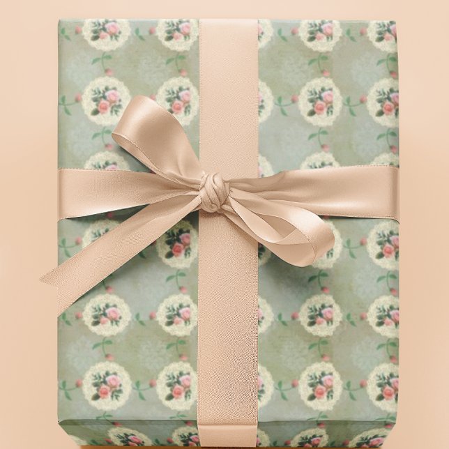 Papel De Regalo Rosas victorianos de época Doily (Vintage Sweetness!)