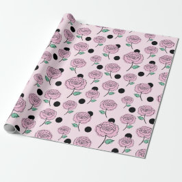 Papel De Regalo Rosas y puntos.