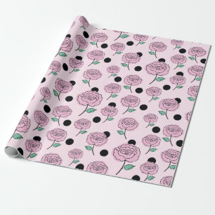 Papel De Regalo Rosas y puntos.