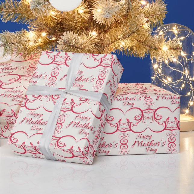 Papel De Regalo Rose Damask Mother's Day Gift Wrapping Paper (Vacaciones)