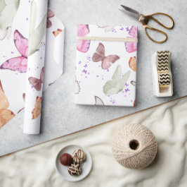 Papel De Regalo rose gold butterfly