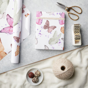 Papel De Regalo rose gold butterfly