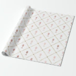 Papel De Regalo Rosé Gold y Gold con temática de vino francés<br><div class="desc">Papel de envolver de cristal de vino... </div>