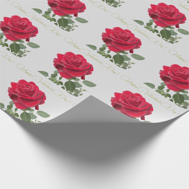 Papel De Regalo Rose rouge - red rose valentine’s day (Esquina)