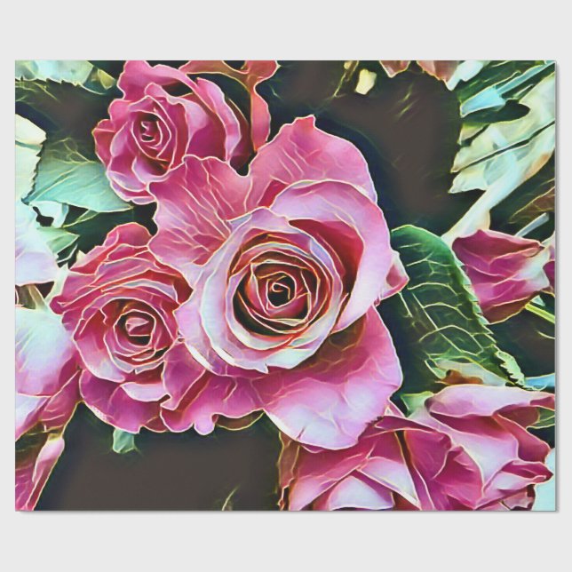 PAPEL DE REGALO ROSES DE PINK (Superficie plana)
