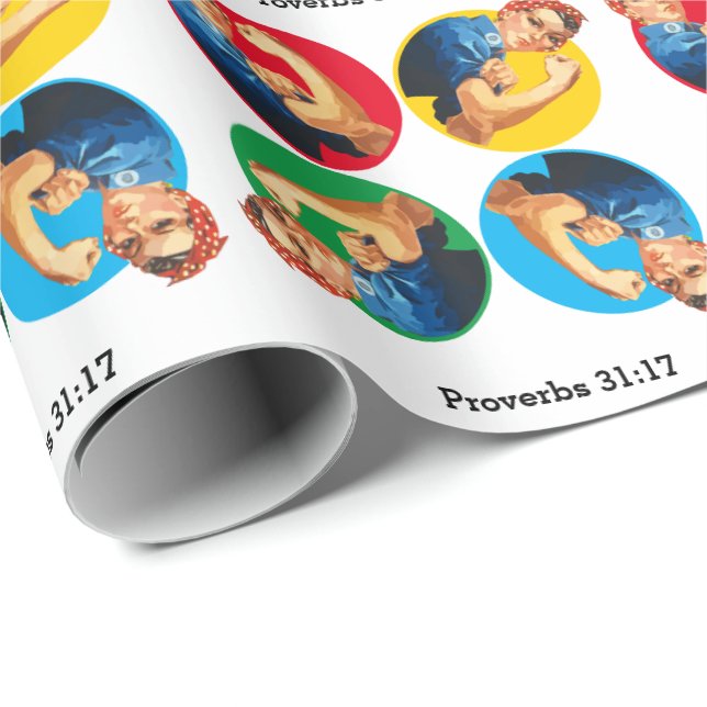 Papel De Regalo ROSIE EL RÍO Personalizable Proverbios 31 (Esquina del rollo)