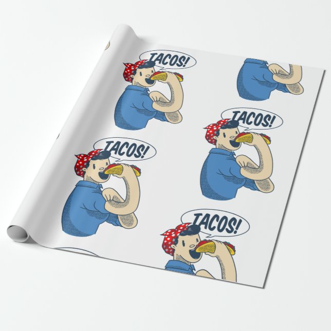 Papel De Regalo rosie el riveter taco cinco de mayo (Desenrollado)