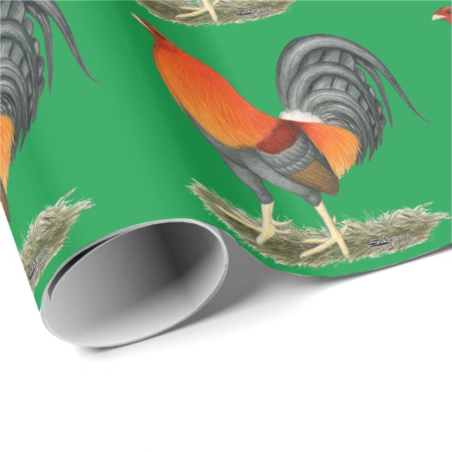 Papel De Regalo Rostro Rojo Azul Gamecock (Esquina del rollo)