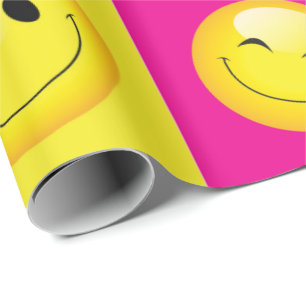 Papel De Regalo Rostros de emoticonos de Fiesta de Emoji multicolo