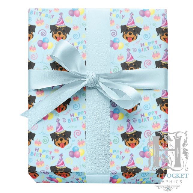 Papel De Regalo Rottweiler Wrapping Paper in Blue (Subido por el creador)