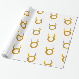 Papel De Regalo Rótulo de Astrología Zodiac Taurus Gold