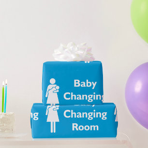 Papel De Regalo Rótulo de habitación para niños con padres e hijos