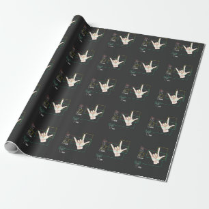 Papel De Regalo Rótulo de la mano de la lengua Rótulo estadounid