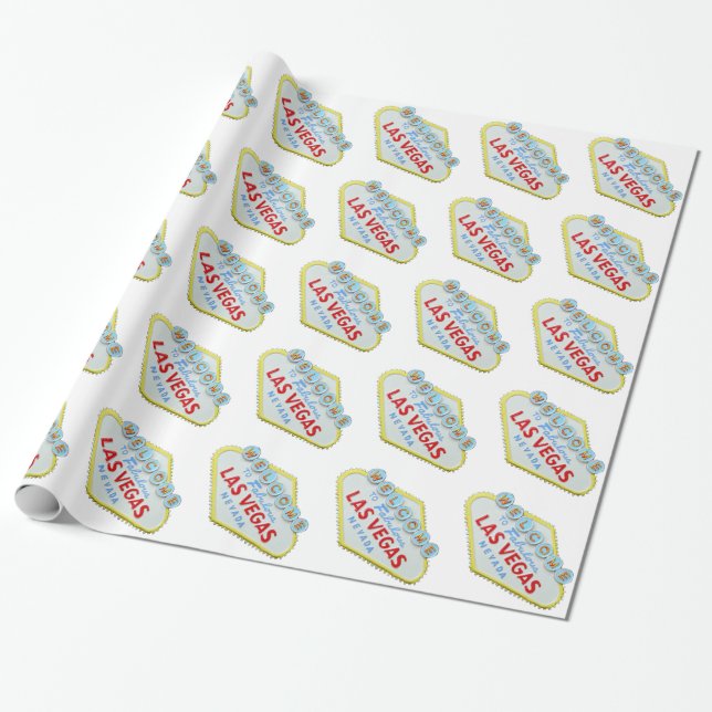 Papel De Regalo Rótulo de Las Vegas (Desenrollado)