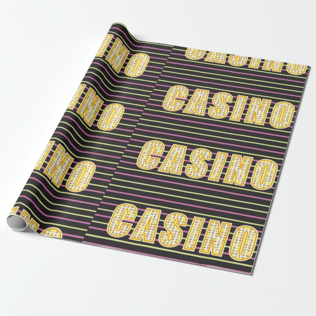 Papel De Regalo Rótulo del Casino (Desenrollado)