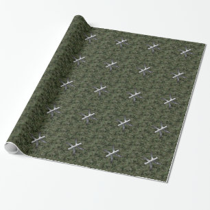 Papel De Regalo Rótulo Pisces Zodiac en el Camo Digital Verde de W