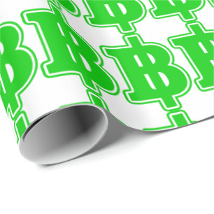 Papel De Regalo Rótulo VERDE BAHT ฿ dinero tailandés ฿