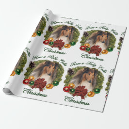 Papel De Regalo Rough Collie Navidades