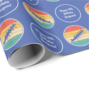 Papel De Regalo Rowing Crew Team Name Age Retro Sunset Birday