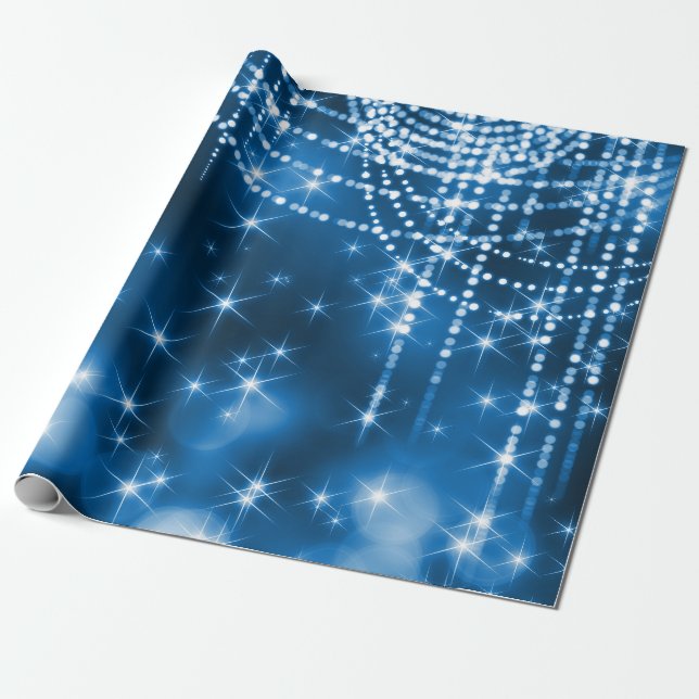 Papel De Regalo Royal blue diamante de lujo BIRTHDAY BODA WRAP (Desenrollado)