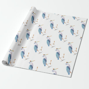 Papel De Regalo Royal Blue Heron
